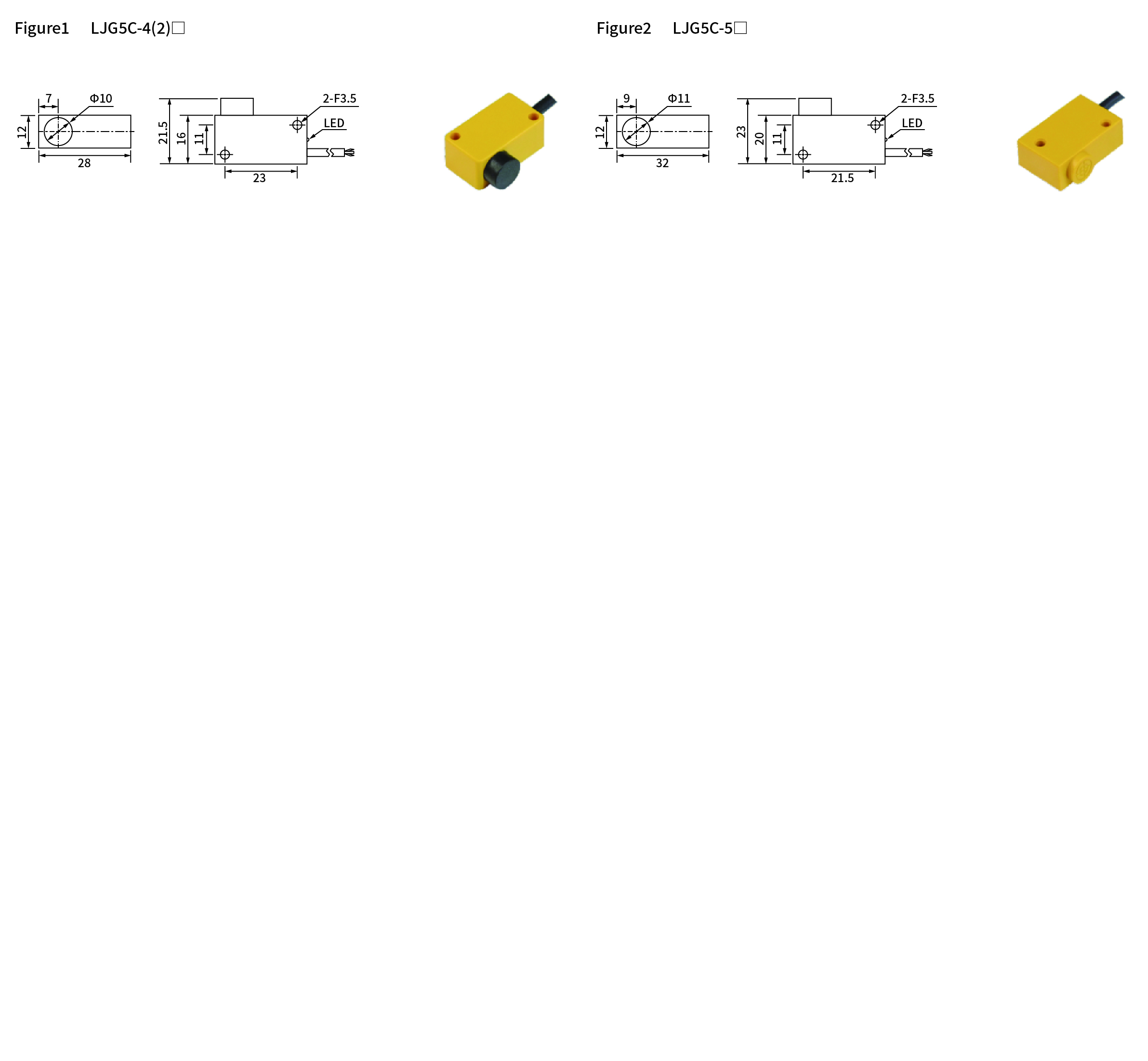 LJG5C series, dimensions and wiring diagram
