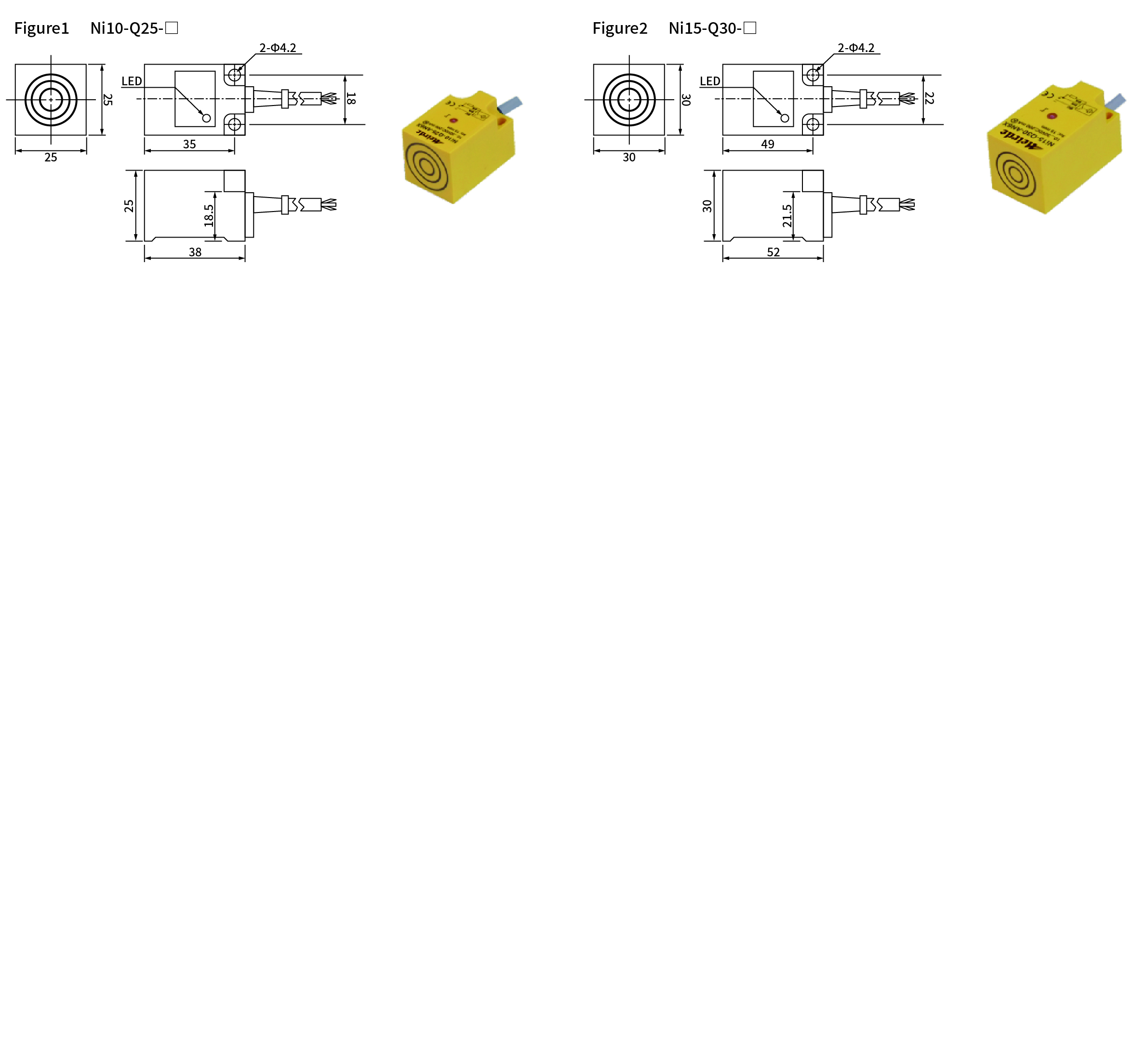 Ni series, dimensions and wiring diagram