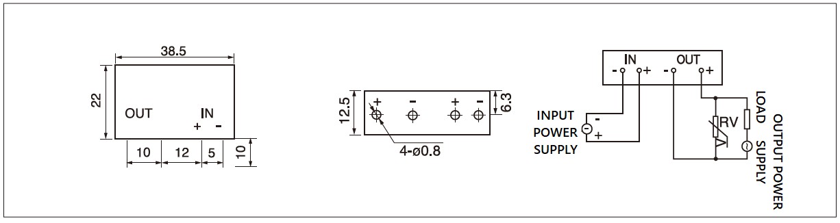 Dimension and circuit diagram - GJ (FA) (L) series