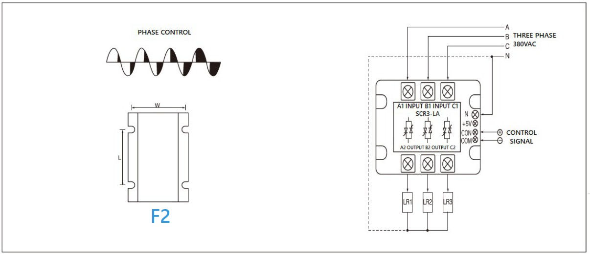 Dimension and circuit diagram - MGR SCR3 (LA) series