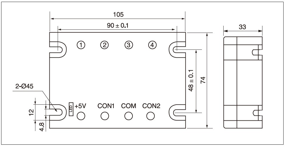 MGR-DT Series Voltage Power Regulator Dimensions