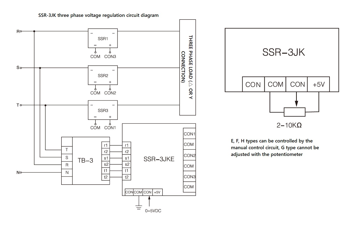 SSR-3JK Series, PCB mount, Circuit Wiring Diagram