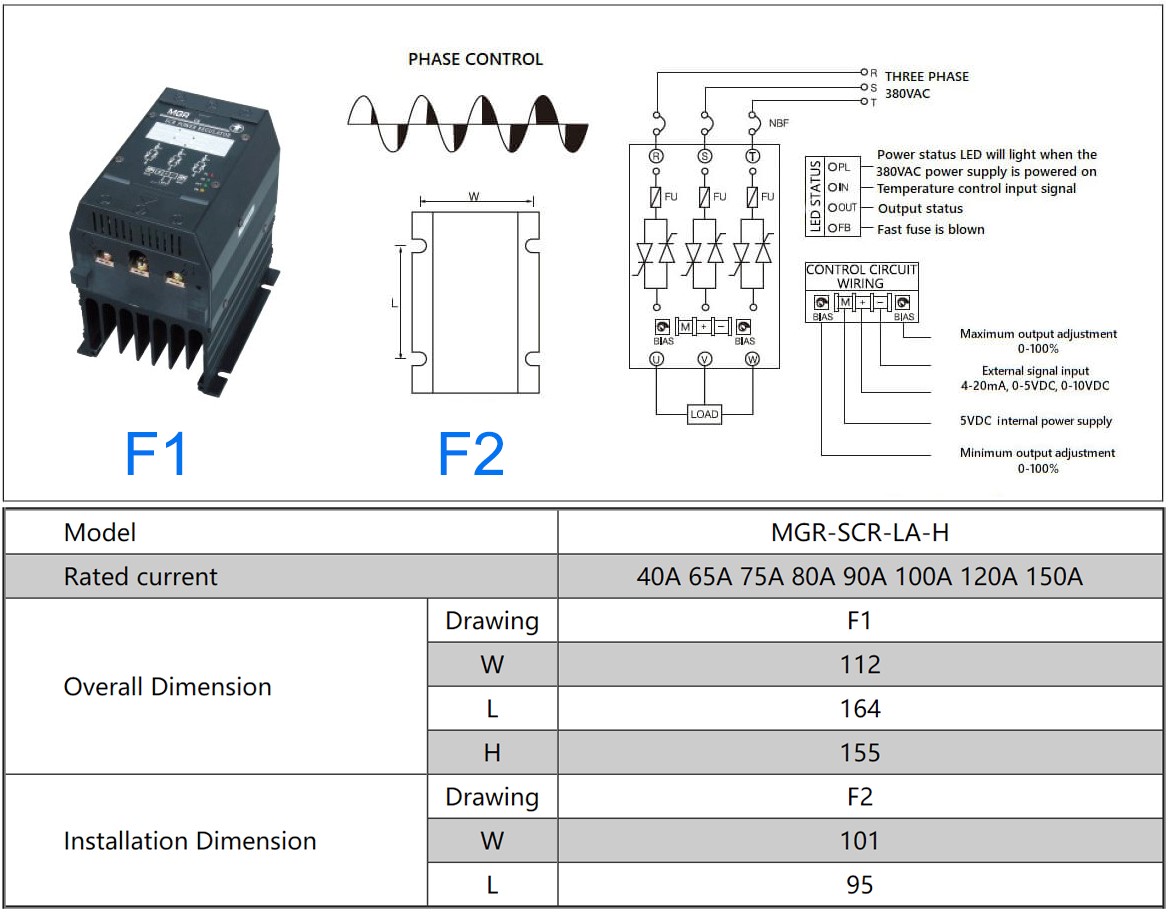 MGR-SCR3_LAH Series Voltage Power Regulator Professional, L-Power Diagram