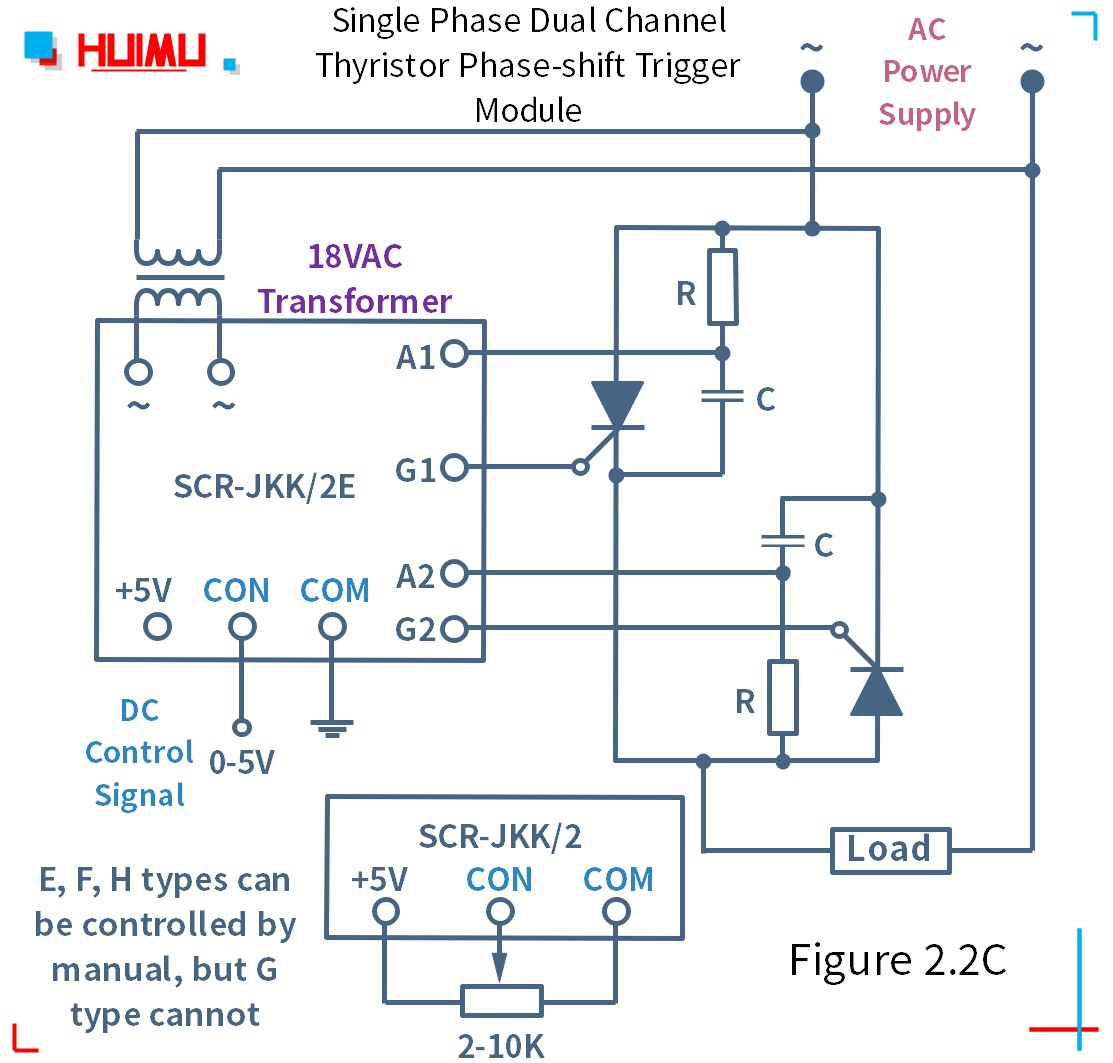 SCR-JKK/2 circuit wiring diagram 3 How to wire MGR mager single phase dual channel thyristor phase-shift trigger module (SCR-JKK/2)? More detail via www.@huimultd.com