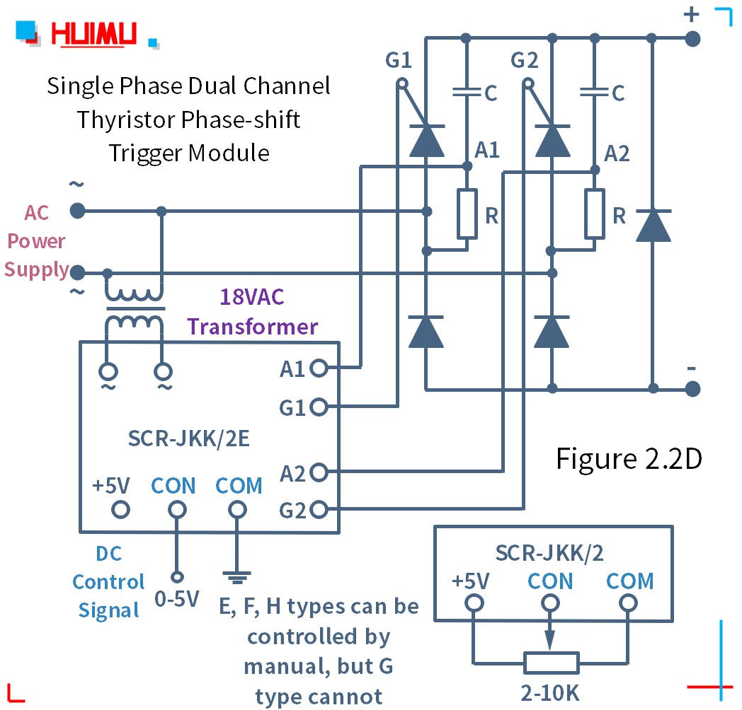 SCR-JKK/2 circuit wiring diagram 1 (static dv/dt improved version) How to wire MGR mager single phase dual channel thyristor phase-shift trigger module (SCR-JKK/2) (static dv/dt improved version)? More detail via www.@huimultd.com