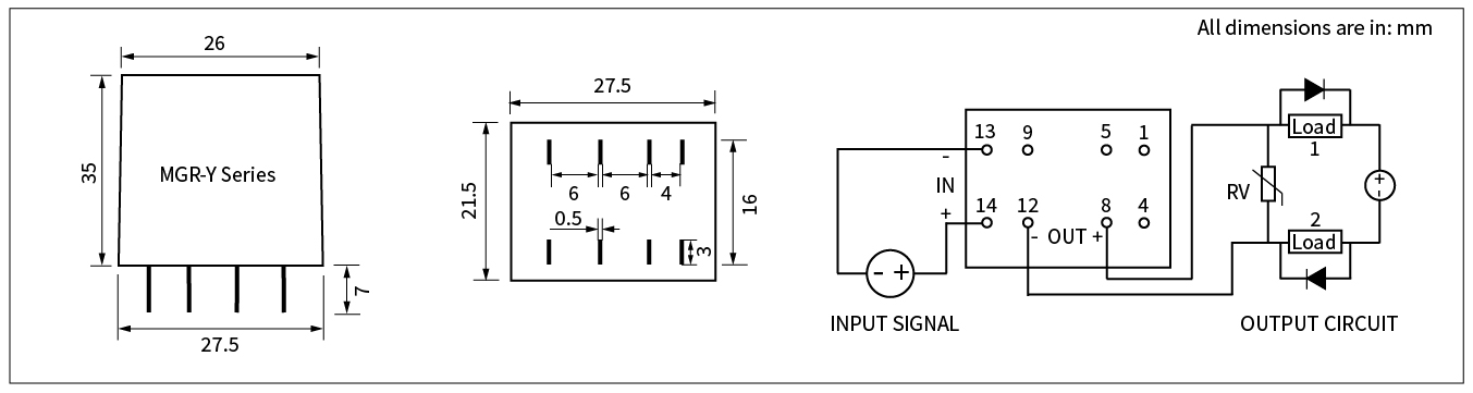 MGR_DD-Y Series DIN Rail Mount Solid State Relay Circuit Wring Diagram
