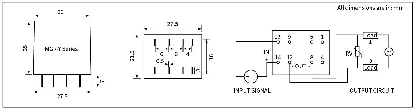 MGR_DA-Y Series DIN Rail Mount Solid State Relay Circuit Wring Diagram