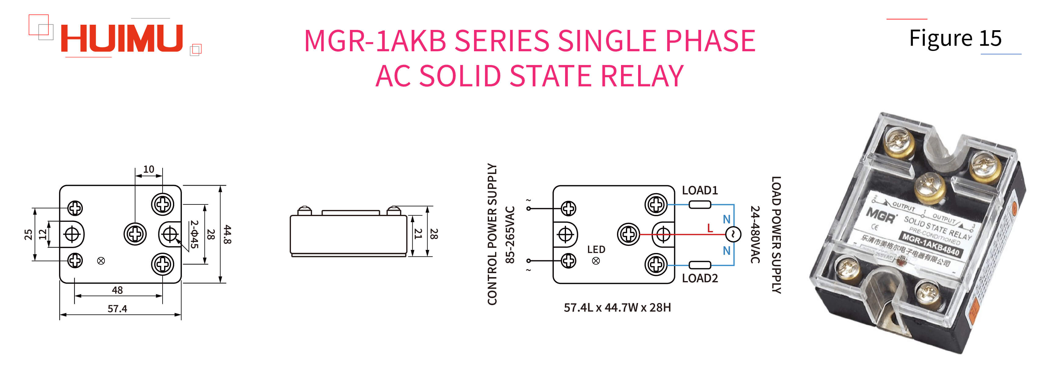 AN05F15 MGR-1AKB Series Single Phase AC Solid State Relay
