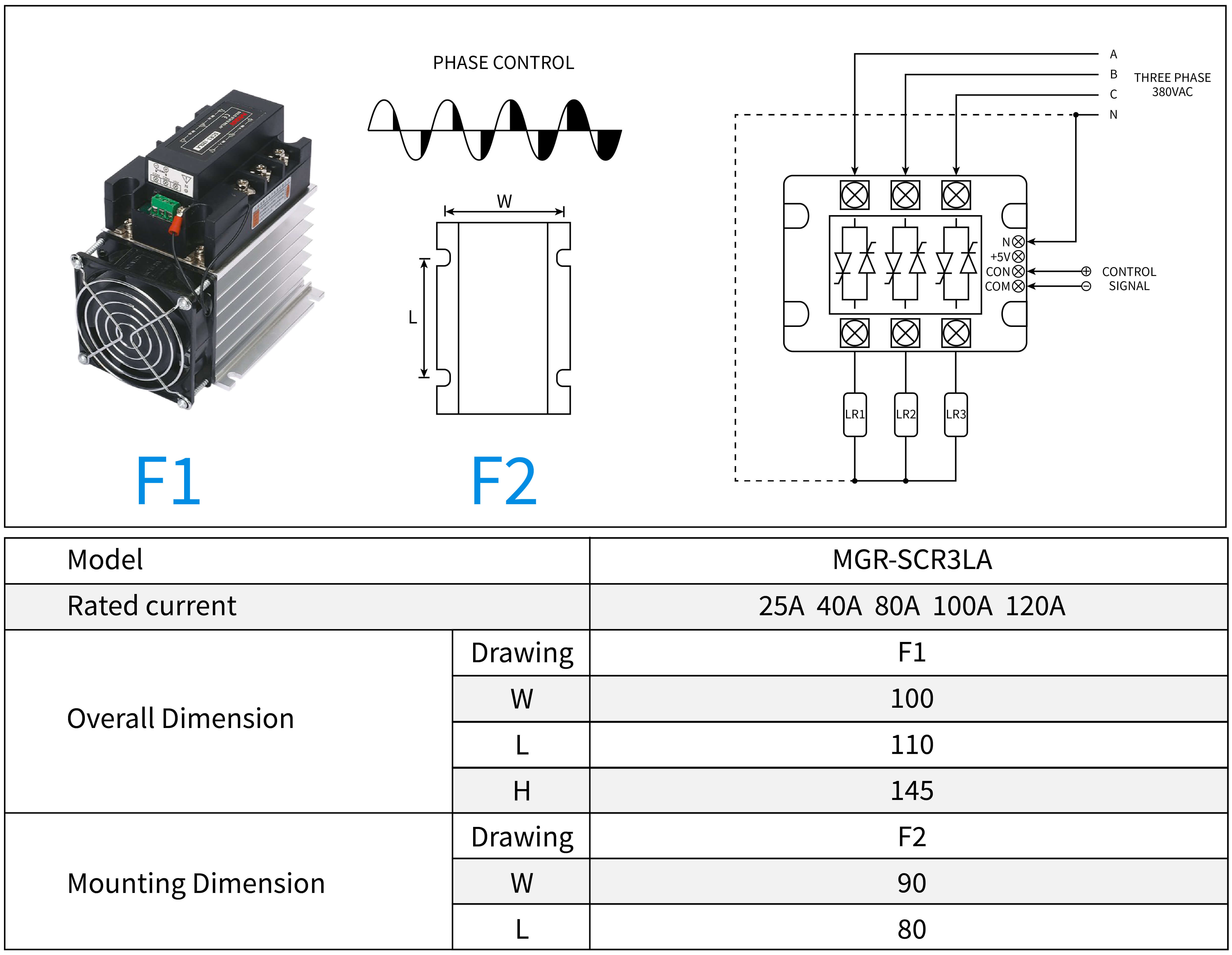 MGR-SCR3_LA Series Voltage Power Regulator Basic Diagram
