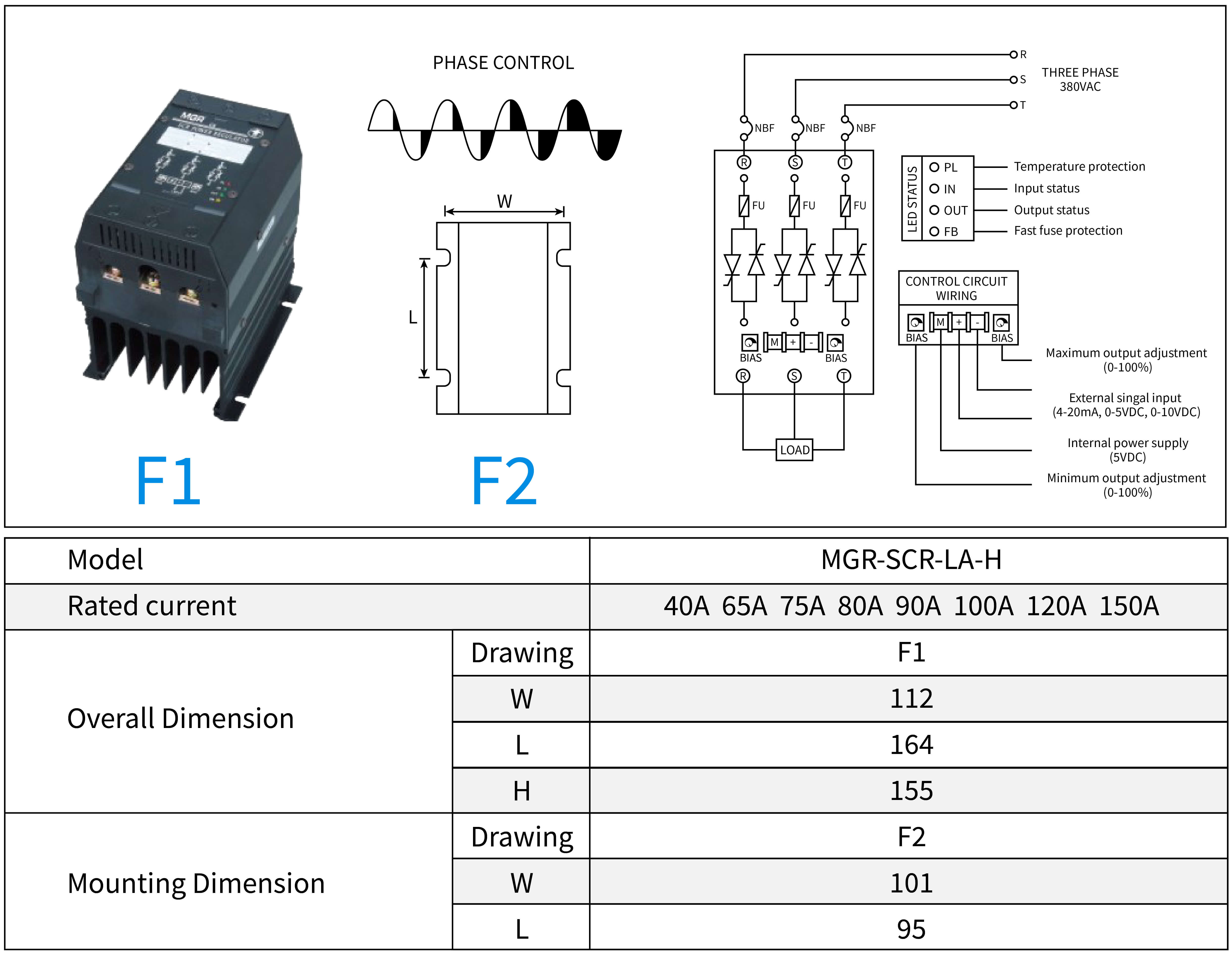 MGR-SCR3_LAH Series Voltage Power Regulator Professional, L-Power Diagram