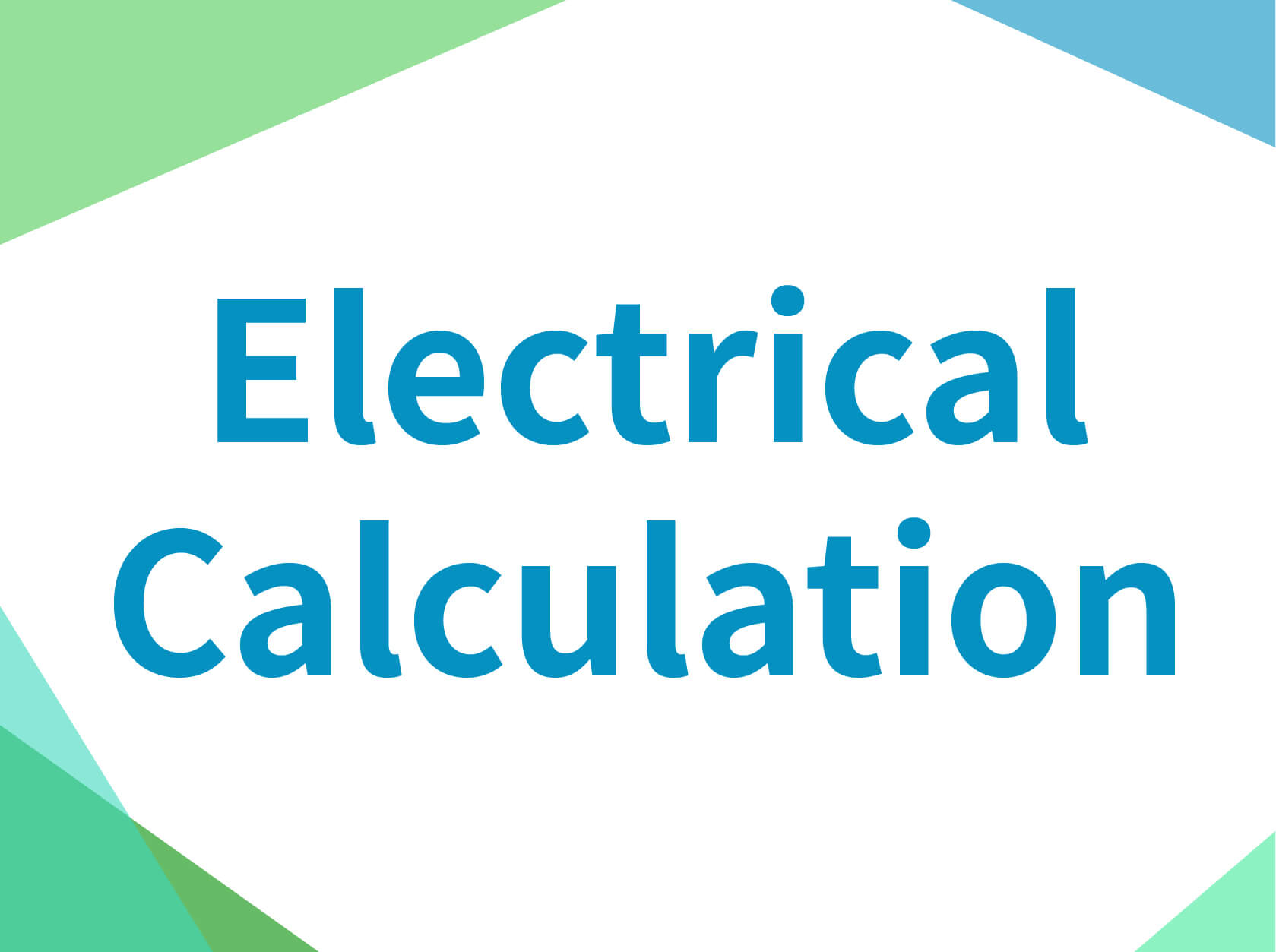 How to calculate the electric circuit?
